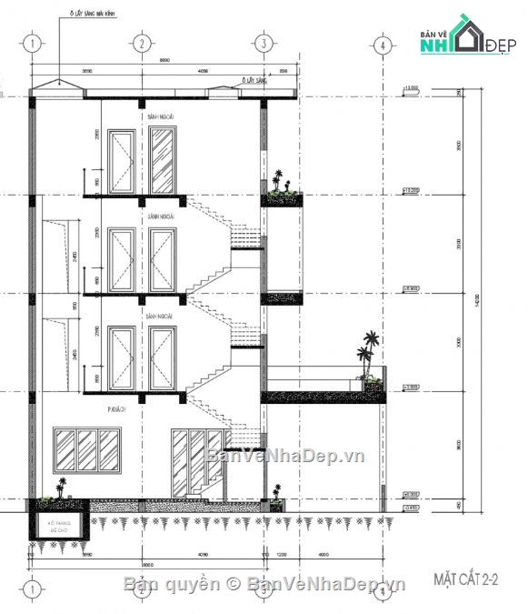 Thiết kế biệt thự,biệt thự 4 tầng,biệt thự hiện đại