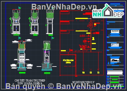 File cad,mặt bằng,chi tiết trạm biến áp,hoàn công,cad chi tiết