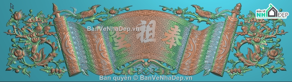 Hoành phi phụng tổ đường,file cnc phụng tổ đường,mẫu cnc phụng tổ đường,Mẫu Jdpaint hoành phi