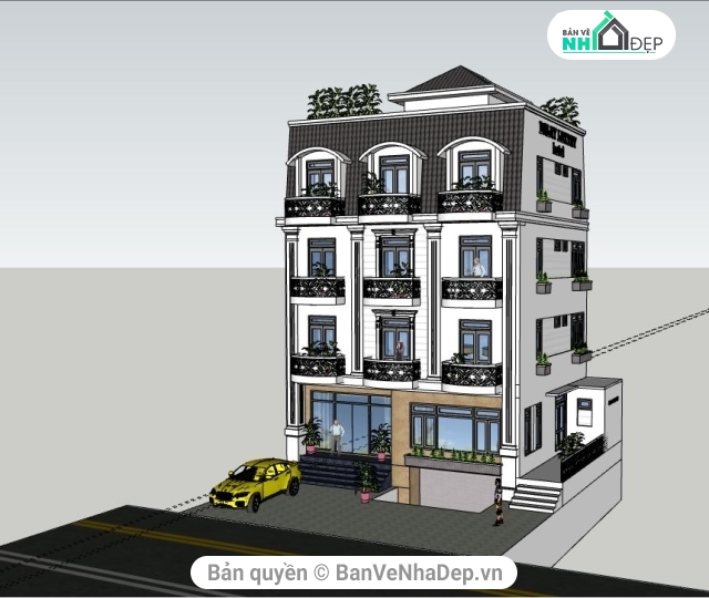 Sketchup dựng 8 mẫu phối cảnh nội thất và ngoại thất khách sạn siêu đẹp