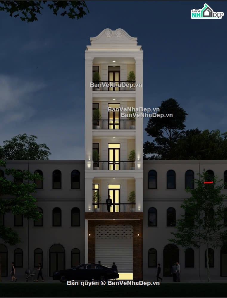 nhà lô 5 tầng,nhà 5 tầng,nhà lô 5x15m