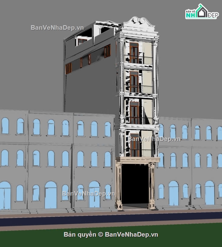 nhà lô 5 tầng,nhà 5 tầng,nhà lô 5x15m