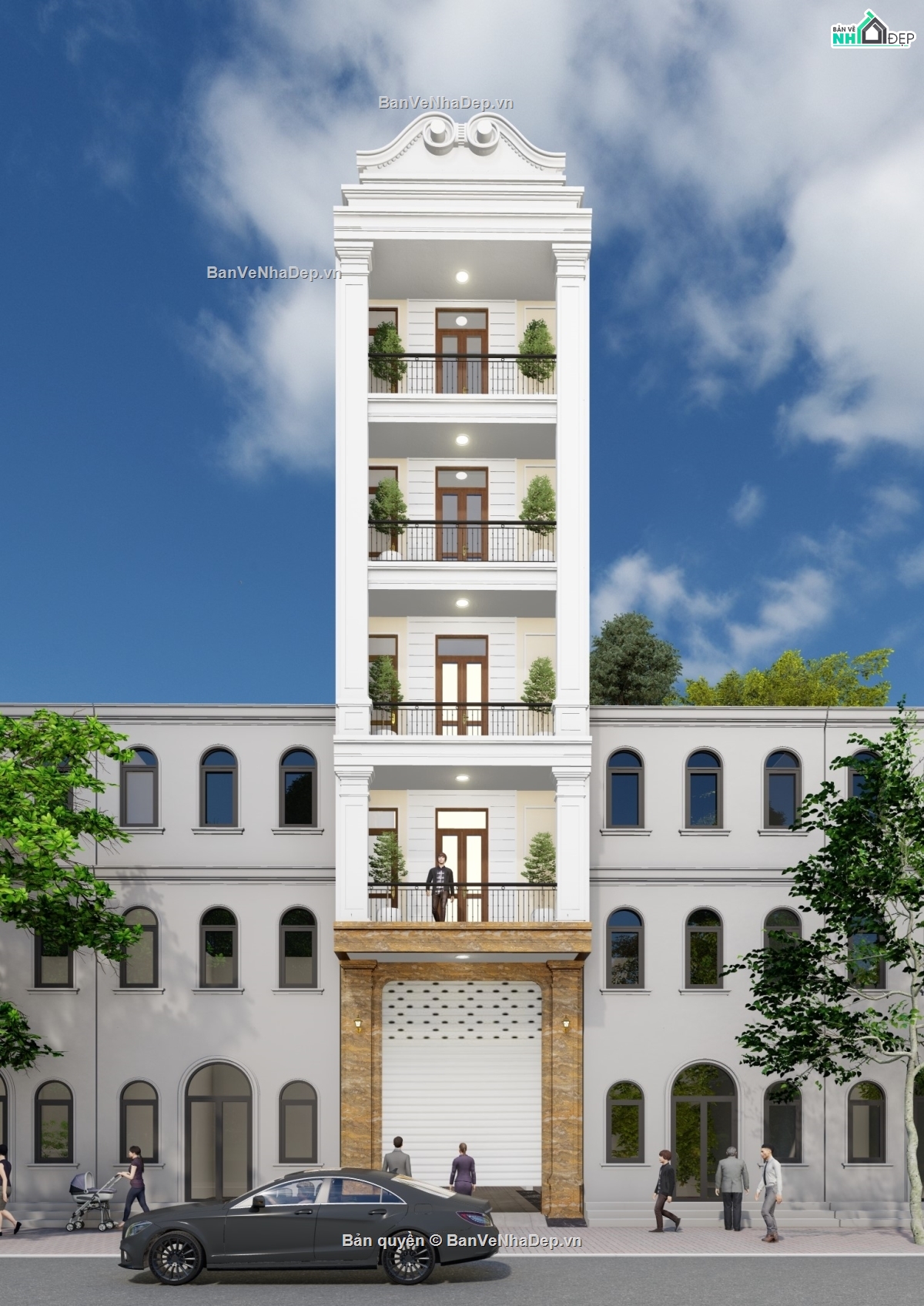 nhà lô 5 tầng,nhà 5 tầng,nhà lô 5x15m