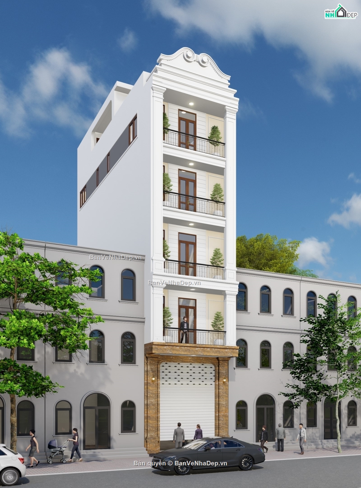 nhà lô 5 tầng,nhà 5 tầng,nhà lô 5x15m