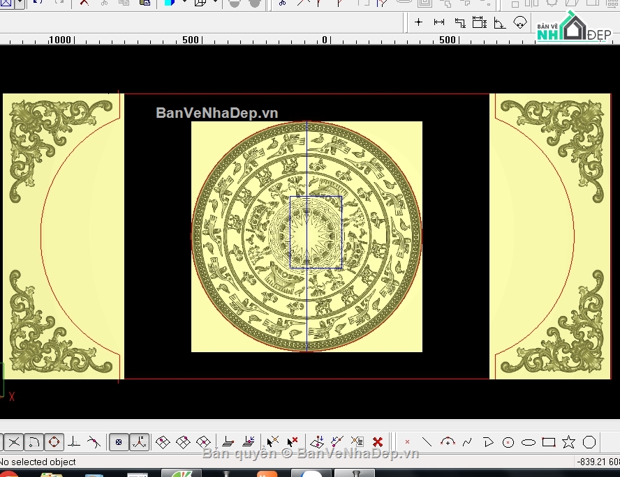 trống đồng,CNC mặt bàn trống đồng lá tây,Mẫu mặt bàn trống đồng