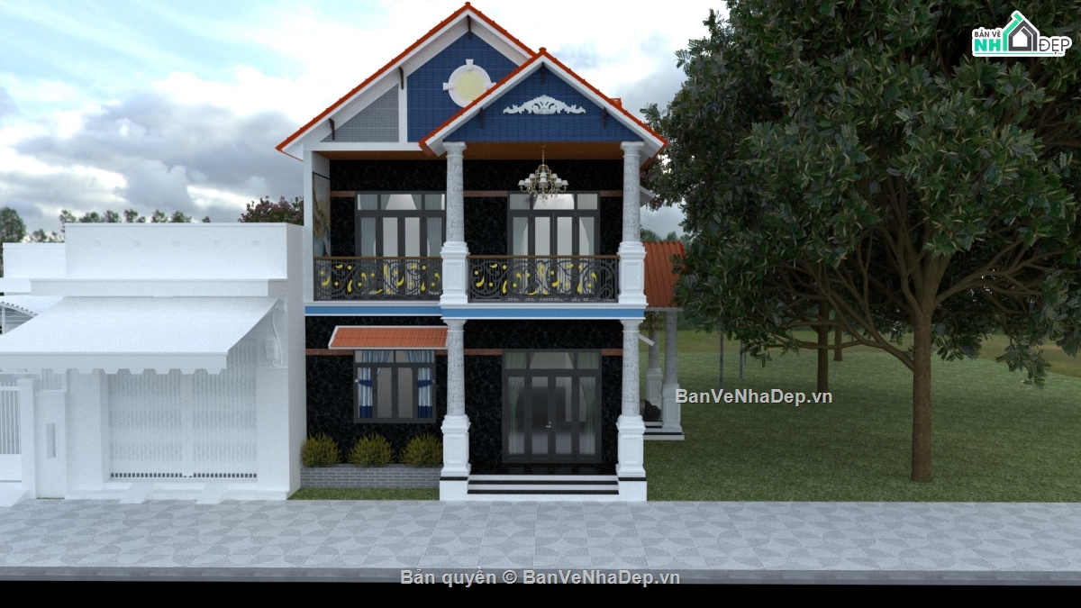 Sketchup biệt thự 2 tầng,File su biệt thự 2 tầng,mẫu biệt thự sketchup,thiết kế biệt thự 2 tầng sketchup,mẫu biệt thự 2 tầng sketchup