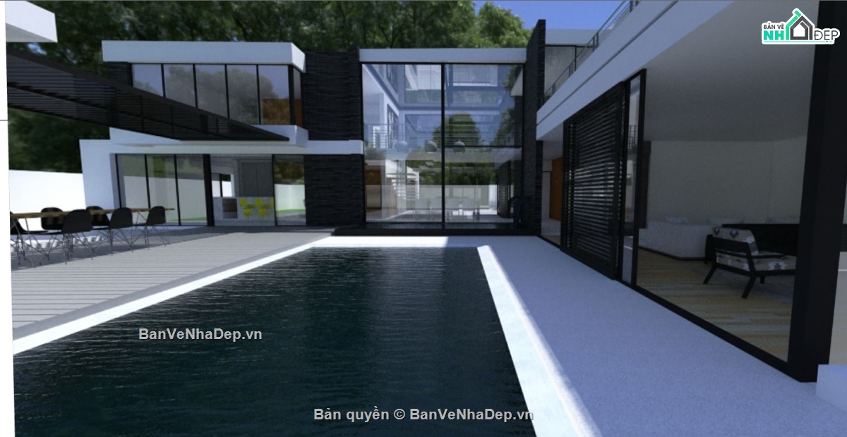 su biệt thự đẹp,sketchup biệt thự,model su biệt thự