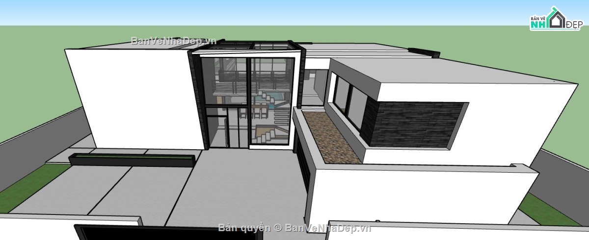 su biệt thự đẹp,sketchup biệt thự,model su biệt thự