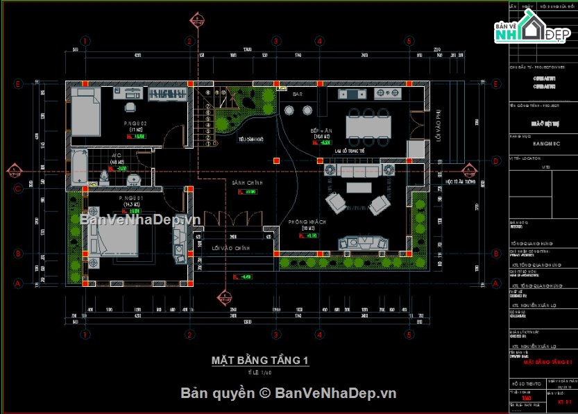 Biệt thự 2 tầng,file cad biệt thự 2 tầng,mẫu biệt thự 2 tầng