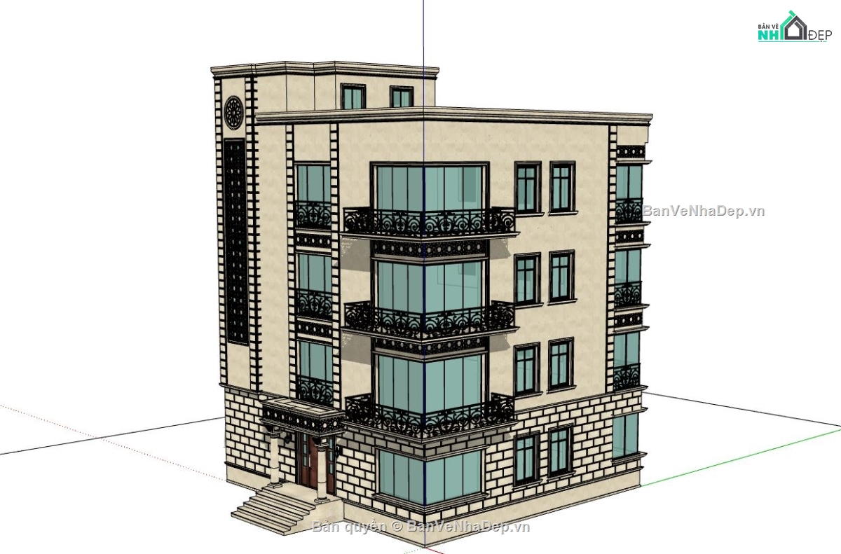 biệt thự 4 tầng,model su biệt thự 4 tầng,su biệt thự 4 tầng