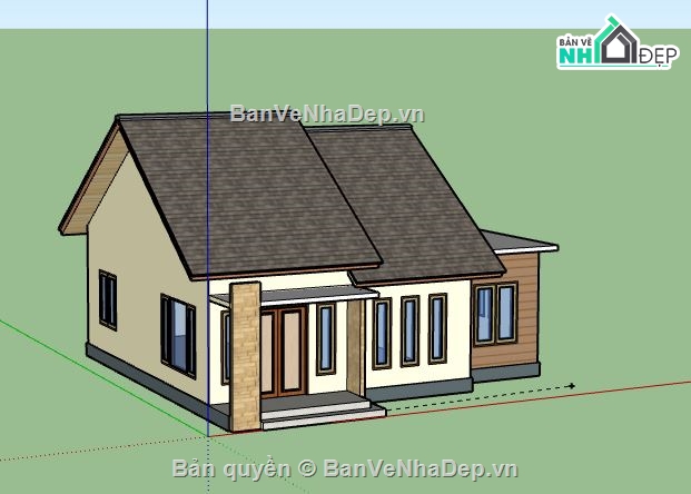 Biệt thự 1 tầng,file su biệt thự 1 tầng,biệt thự 1 tầng model su