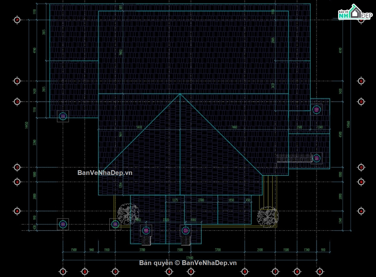 Thiết kế biệt thự vườn,nhà cấp 4 mái thái,18.5x15.5m