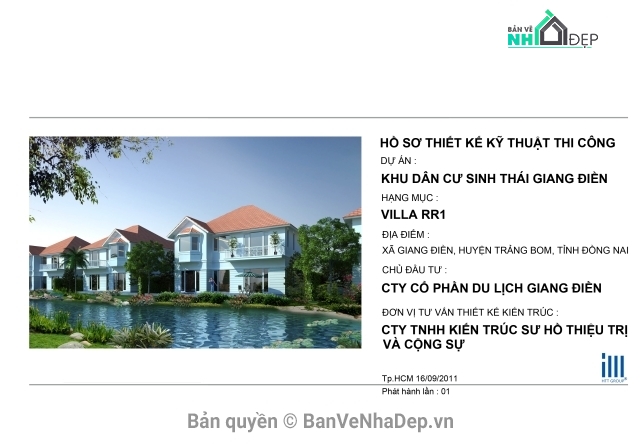 Villa trong khu sinh thái Giang Điền,villa diện tích 13x15m,villa đẹp,biệt thự 2 tầng villa,bản vẽ biệt thự 2 tầng