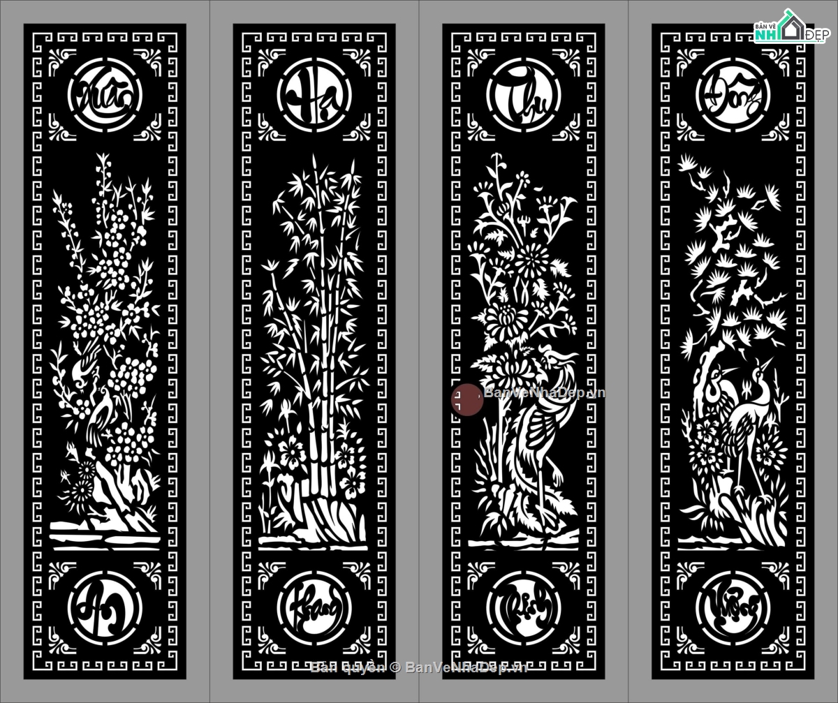 Cổng 4 cánh,Cổng 4 cánh file dxf,cnc 4 cánh,Cổng cnc file dxf