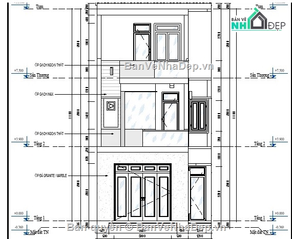 Biệt thự 3 tầng,revit biệt thự 3 tầng,biệt thự 3 tầng file revit