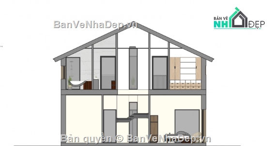 nhà phố 2 tầng,nhà 2 tầng,sketchup nhà 2 tầng