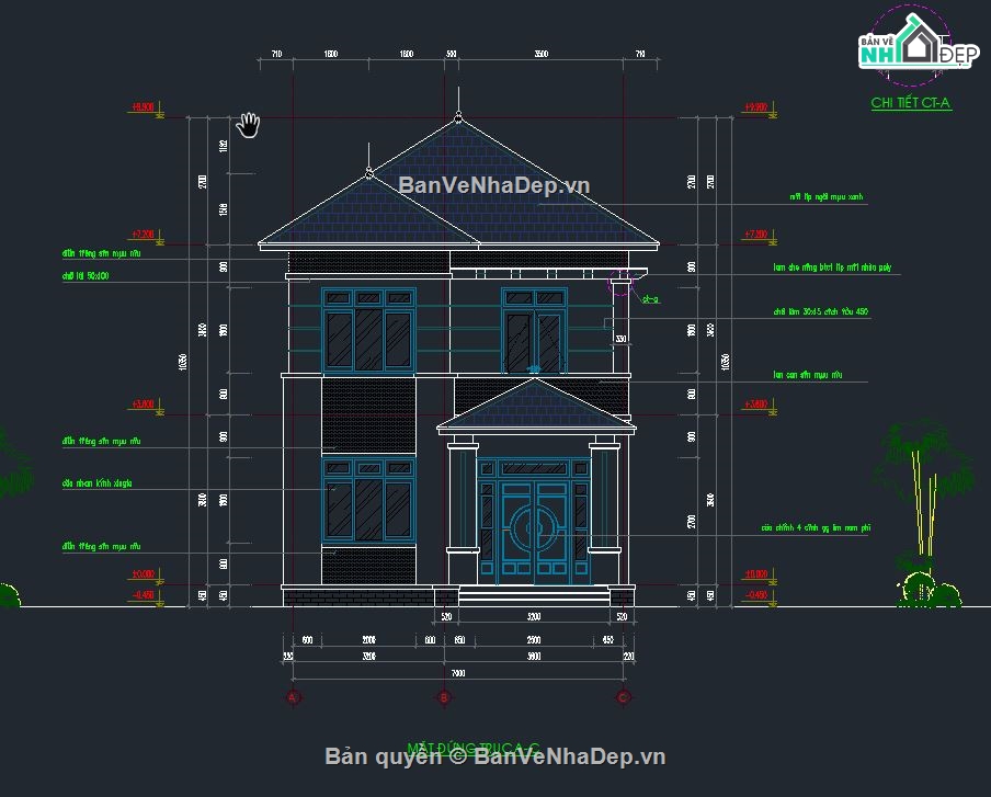 Biệt thự 2 tầng hiện đại,kiến trúc 2 tầng,kết cấu 2 tầng,điện nước 2 tầng