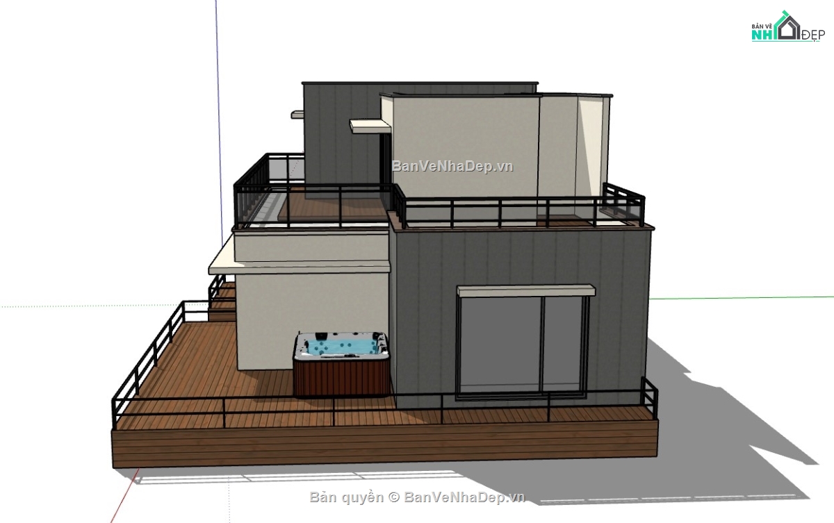 su nhà 2 tầng,model su nhà 2 tầng,file sketchup nhà 2 tầng