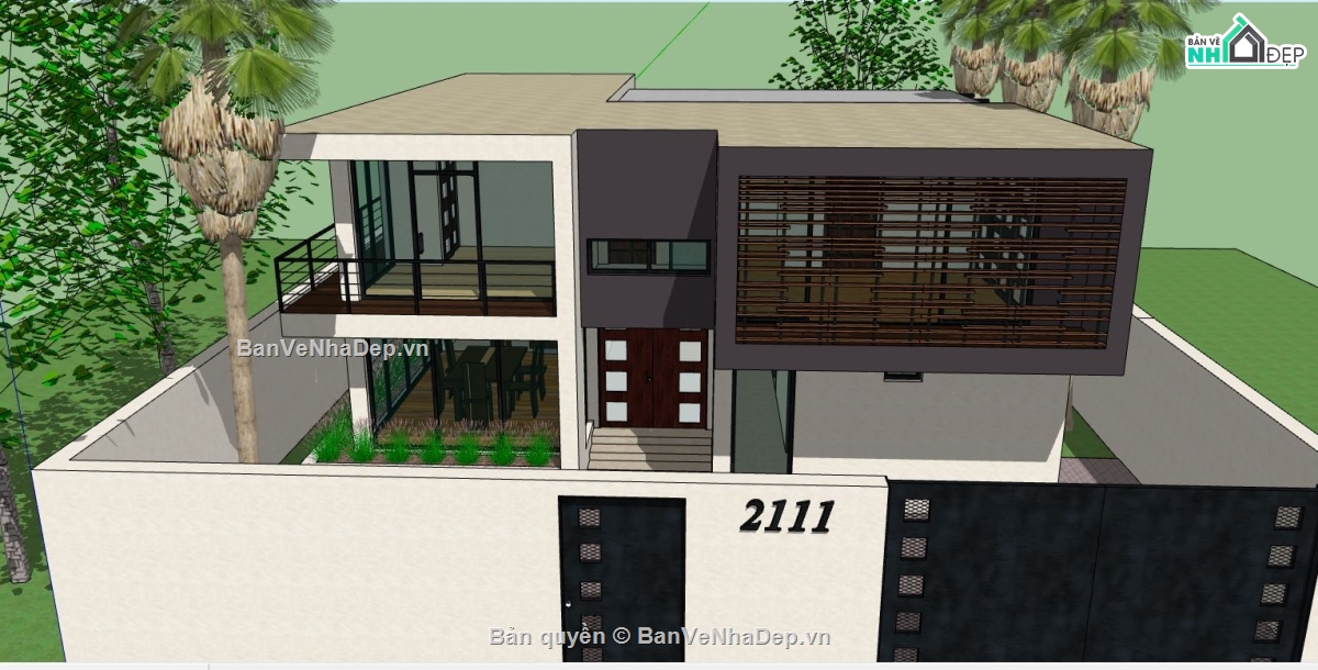 su nhà 2 tầng,model su nhà 2 tầng,sketchup nhà 2 tầng