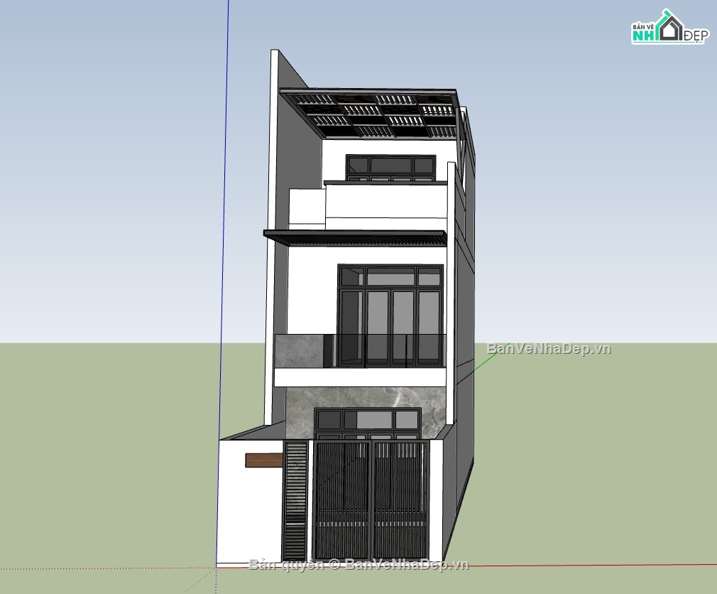 mẫu nhà 3 tầng,bản vẽ su nhà 3 tầng,model su nhà 3 tầng