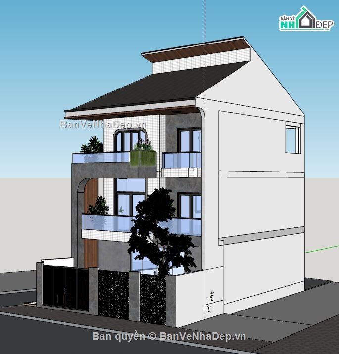 file nhà 3 tầng,nhà 3 tầng,model su nhà 3 tầng