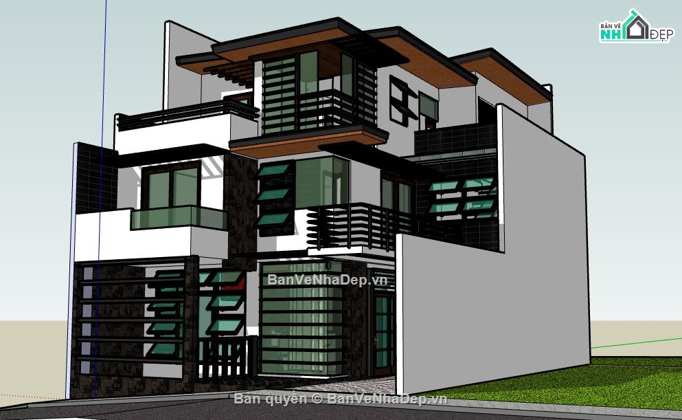 mẫu nhà 3 tầng,file nhà 3 tầng,su nhà 3 tầng