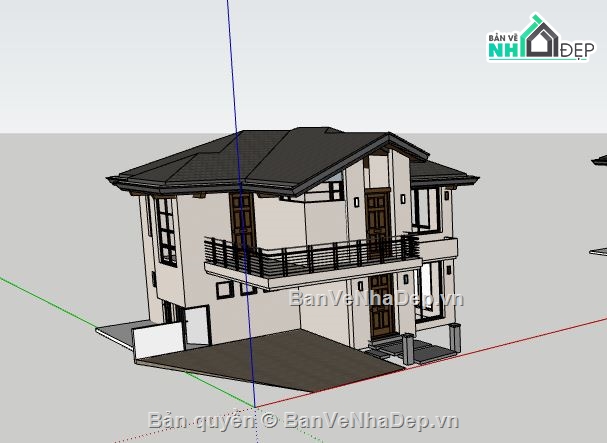 Biệt thự 2 tầng,model su biệt thự 2 tầng,file su biệt thự 2 tầng