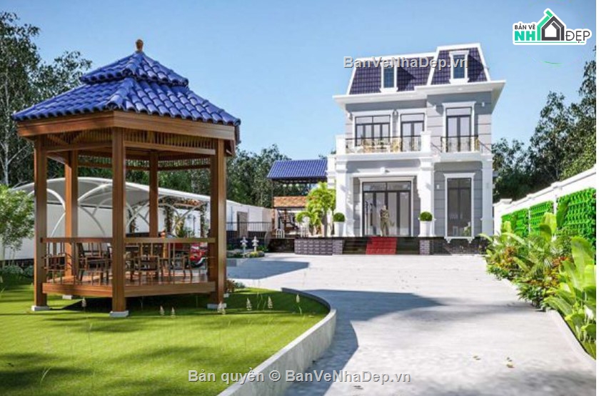 biệt thự đầy đủ hạng mục,thiết kế biệt thự đầy đủ,thiết kế tân cổ điển,biệt thự tân cổ