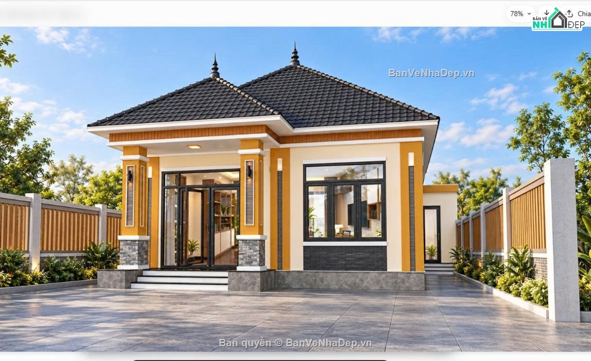 Bản vẽ nhà cấp 4 KT 8.5x11.5m,nhà cấp 4 mái Nhật,bản vẽ nhà cấp 4 có 3 phòng ngủ,Bản vẽ nhà cấp 4 mái Nhật 8.5x11.5m (3 ngủ),bản vẽ nhà cấp 4 kiến trúc kết cấu điện nước