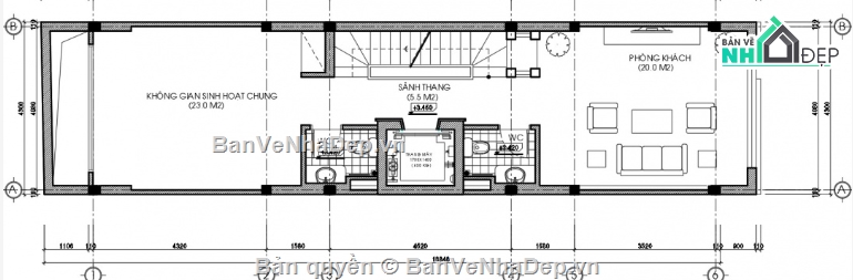nhà phố 4 tầng cad,cad nhà phố 4 tầng,file cad nhà phố 4 tầng