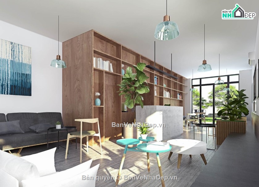 mẫu quán cafe đẹp,sketchup quán cafe,quán cafe sketchup