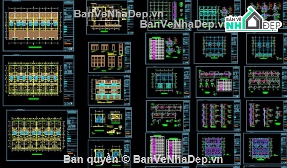 nhà 4 tầng,file cad nhà 4 tầng,nhà phố 4 tầng