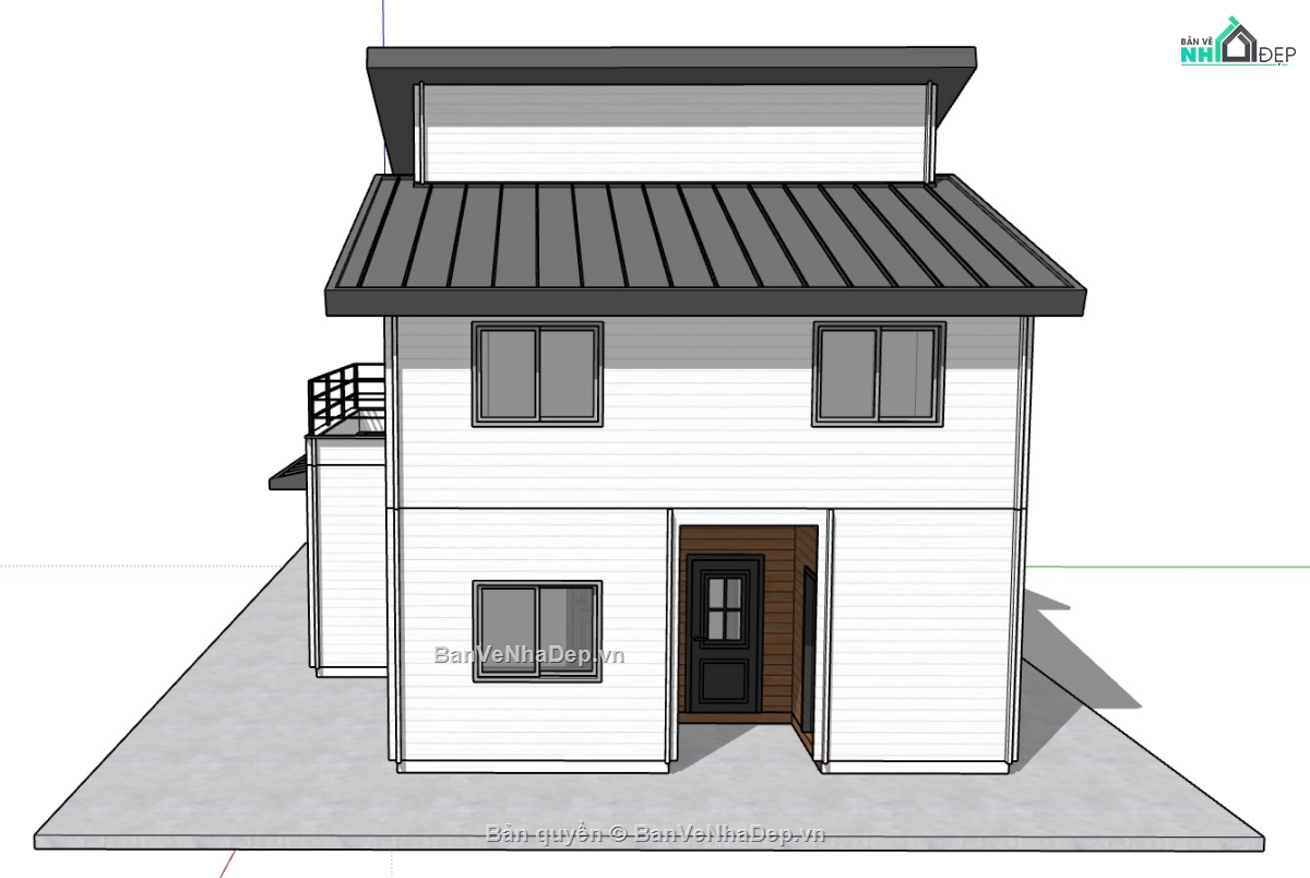 su nhà 2 tầng,model su nhà 2 tầng,file sketchup nhà 2 tầng