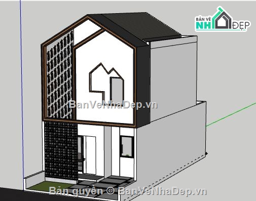 Nhà phố 2 tầng,model su nhà phố 2 tầng,nhà phố 2 tầng file su,file sketchup nhà phố 2 tầng,file su nhà phố 2 tầng