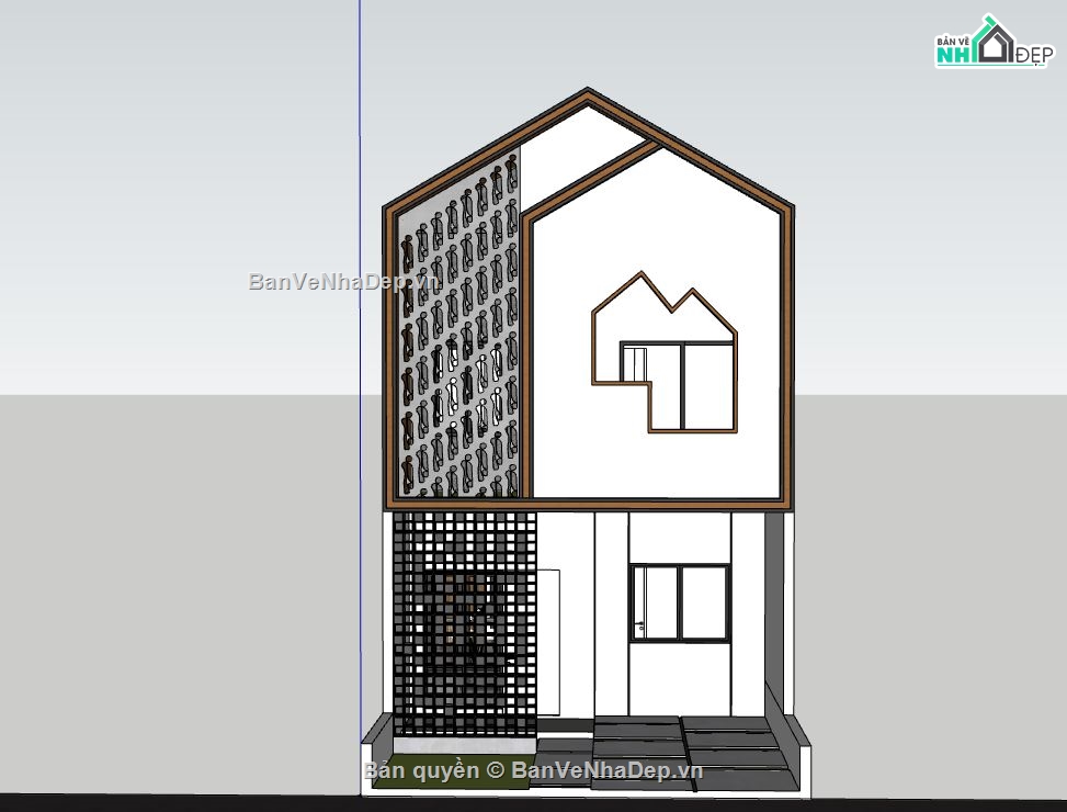 Nhà phố 2 tầng,model su nhà phố 2 tầng,nhà phố 2 tầng file su,file sketchup nhà phố 2 tầng,file su nhà phố 2 tầng