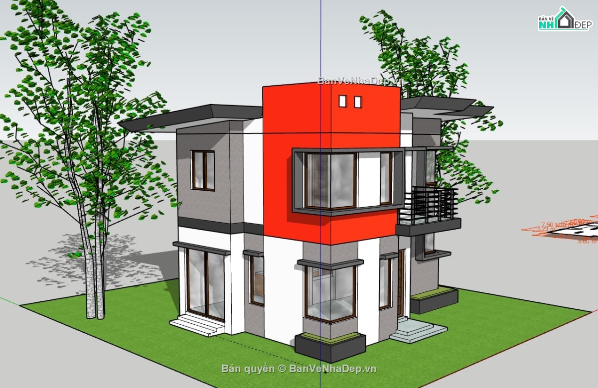 Nhà phố 2 tầng,file su nhà phố 2 tầng,nhà phố 2 tầng file sketchup,nhà phố 2 tầng sketchup,sketchup mẫu nhà phố 2 tầng