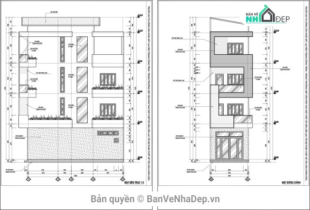 Nhà phố 4 tầng 2 mặt tiền,Nhà phố 4 tầng 4.4x10m,Nhà phố 4 tầng hiện đại,bản vẽ nhà phố 4 tầng,thiết kế nhà phố 4 tầng