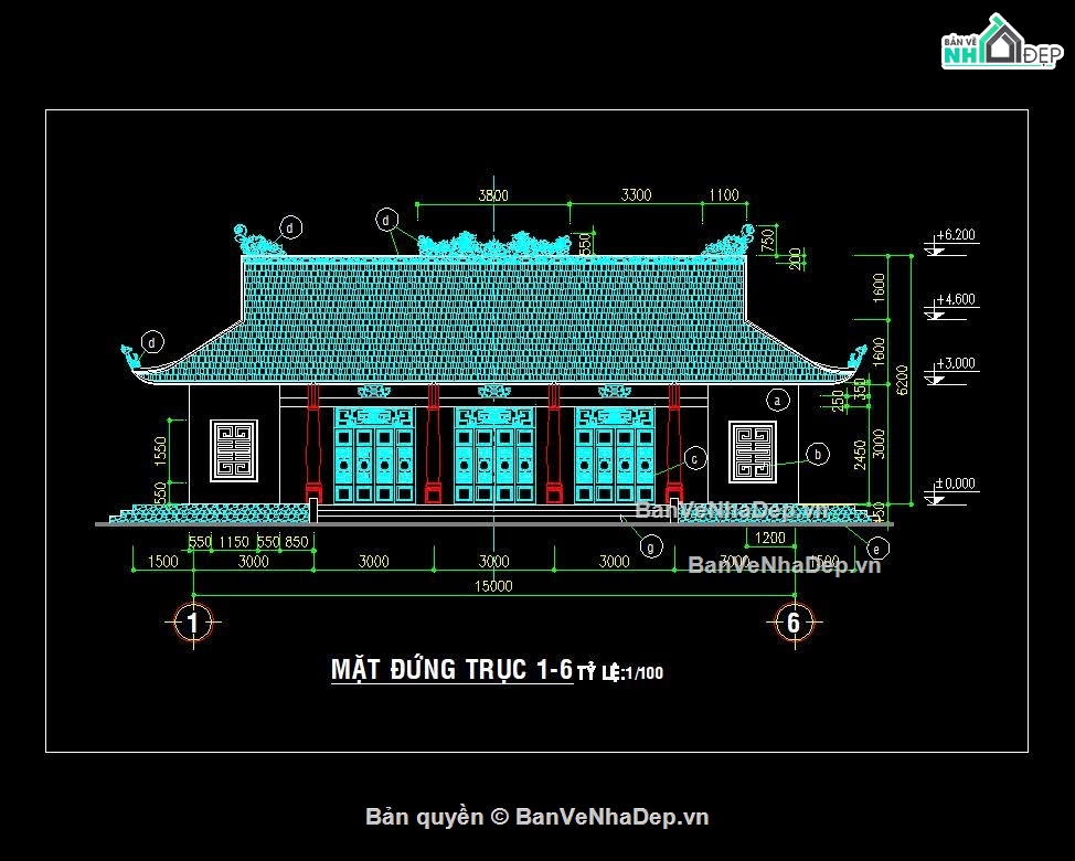 Bản vẽ nhà thờ họ 5 gian,Mẫu nhà thờ họ 5 gian,Thiết kế nhà thờ họ 5 gian,nhà thờ họ 5 gian