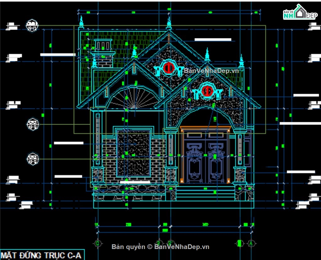 nhà vườn mái thái,nhà mái thái,mẫu nhà mái thái 1 tầng