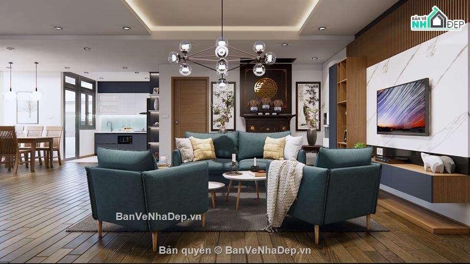 file sketchup nội thất chung cư,model su nội thất chung cư,nội thất chung cư file sketchup,model su căn hộ
