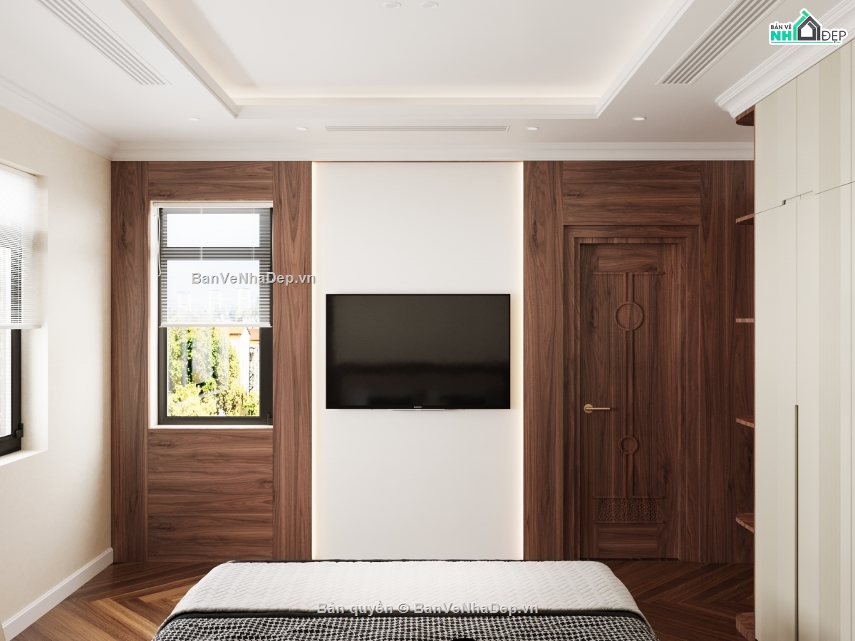 Thiết kế,model phòng ngủ hiện đại,thiết kế phòng ngủ hiện đại,óc chó,walnut