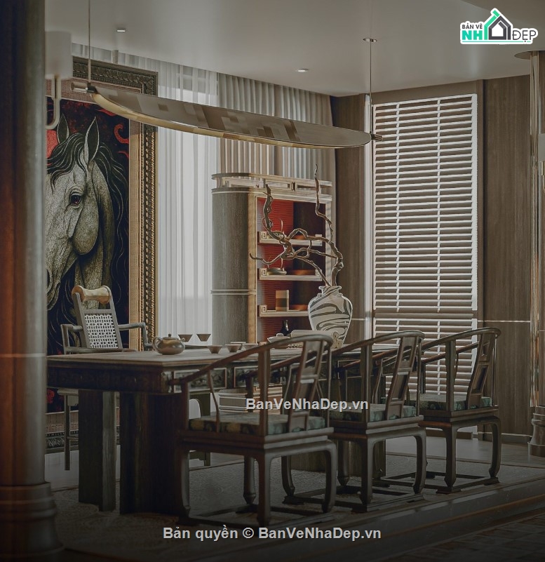 mẫu phòng thờ,mẫu phòng thờ đẹp,file 3d phòng thờ 2020