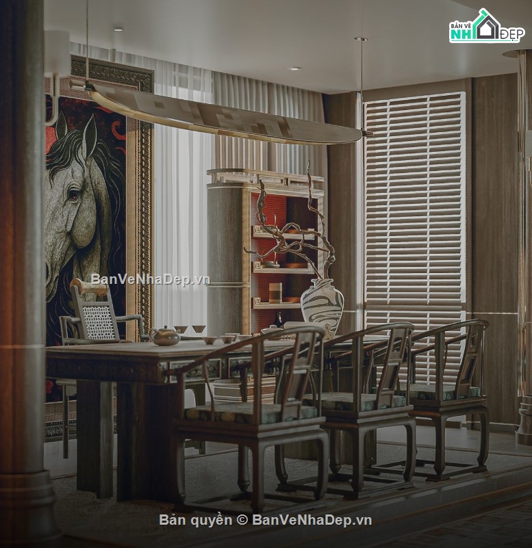 mẫu phòng thờ,mẫu phòng thờ đẹp,file 3d phòng thờ 2020