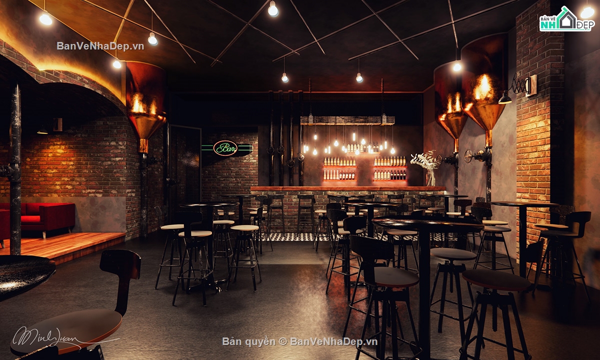 sketchup quán bar,quán bar 3d,model su quán bar,mẫu thiết kế quán bar