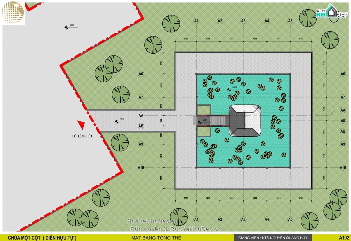 Model sketchup chùa 1 cột,Bản vẽ revit chùa 1 cột,Revit thiết kế chùa,Bản vẽ thiết kế chùa,bản vẽ chùa 1 cột