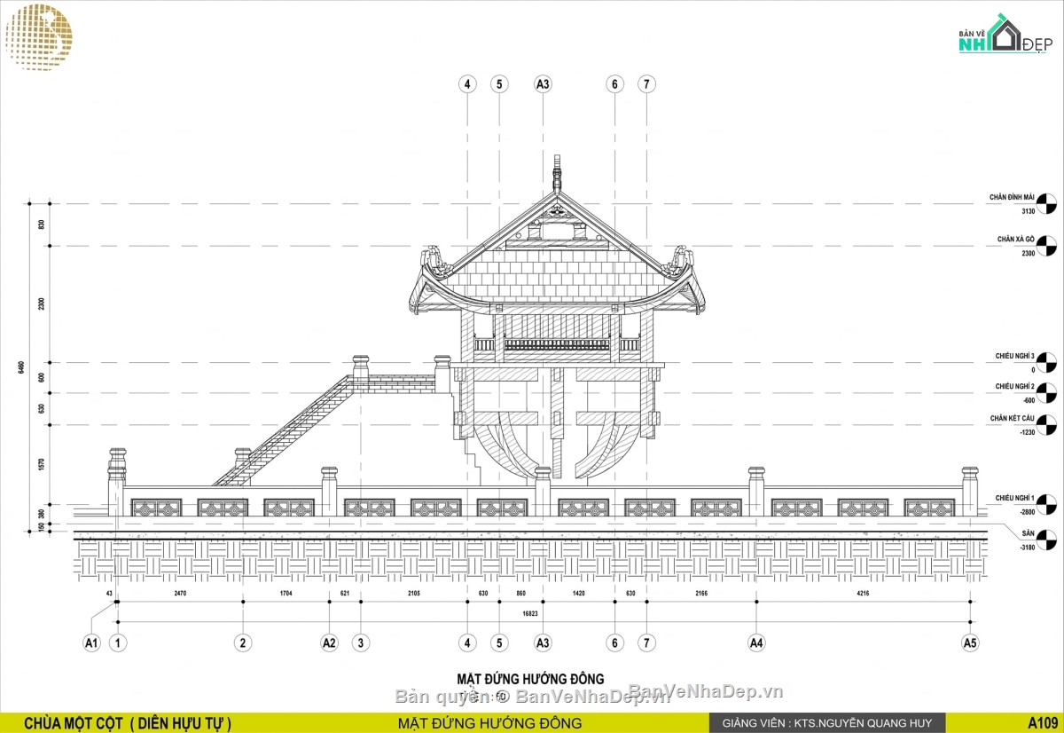 Model sketchup chùa 1 cột,Bản vẽ revit chùa 1 cột,Revit thiết kế chùa,Bản vẽ thiết kế chùa,bản vẽ chùa 1 cột