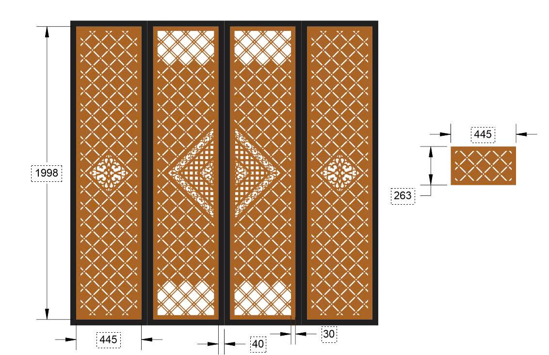 cổng 4 cánh hiện đại,mẫu cổng 4 cánh,file cnc cổng 4 cánh