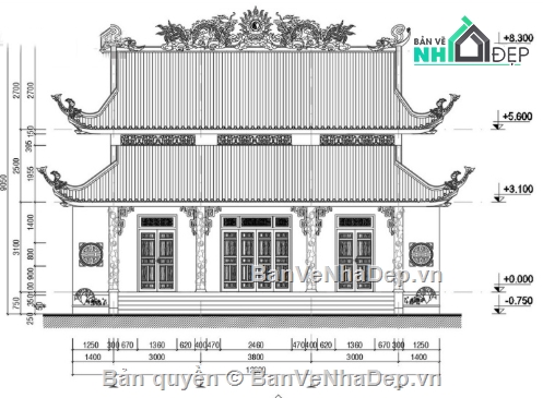 Nhà thờ đẹp,Nhà thờ họ,cad nhà thờ họ,nhà thờ họ file cad