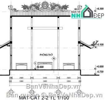 Nhà thờ đẹp,Nhà thờ họ,cad nhà thờ họ,nhà thờ họ file cad