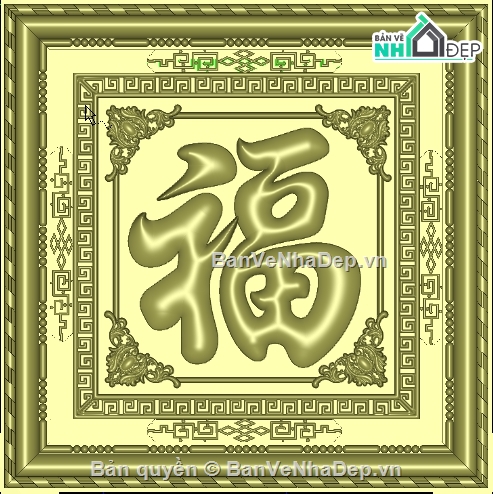 chữ phúc cnc,cnc tranh chữ phúc,Mẫu cnc tranh chữ phúc